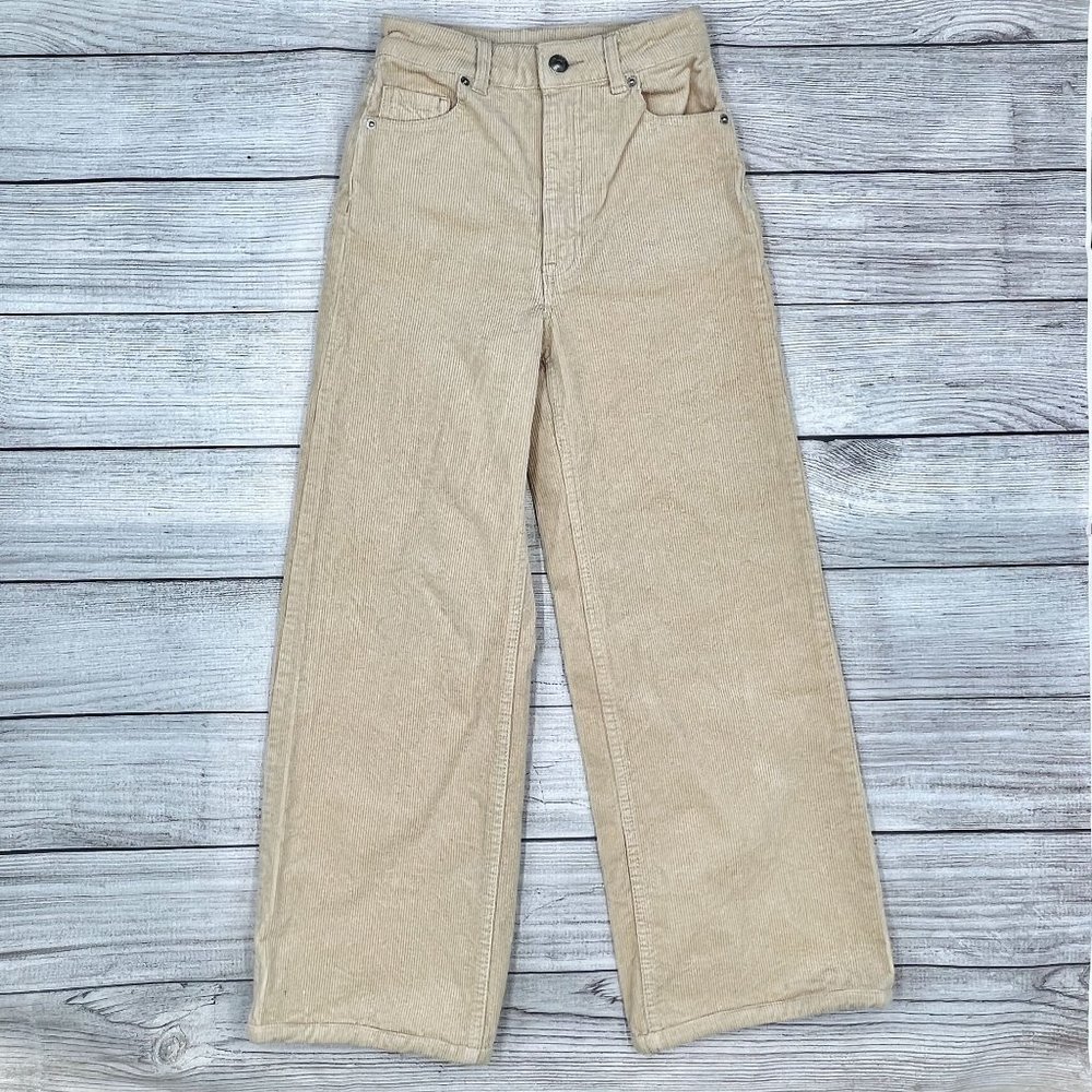 H&M Divided Women’s Corduroy Wide Leg Pants High-Rise 90’s Classic Jeans Size 0